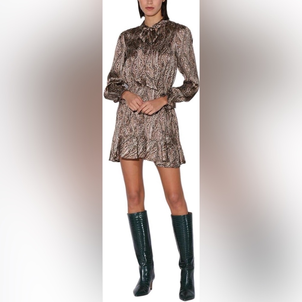 NWT Walter Baker Larana Mini Dress Paisley - Brown size xl